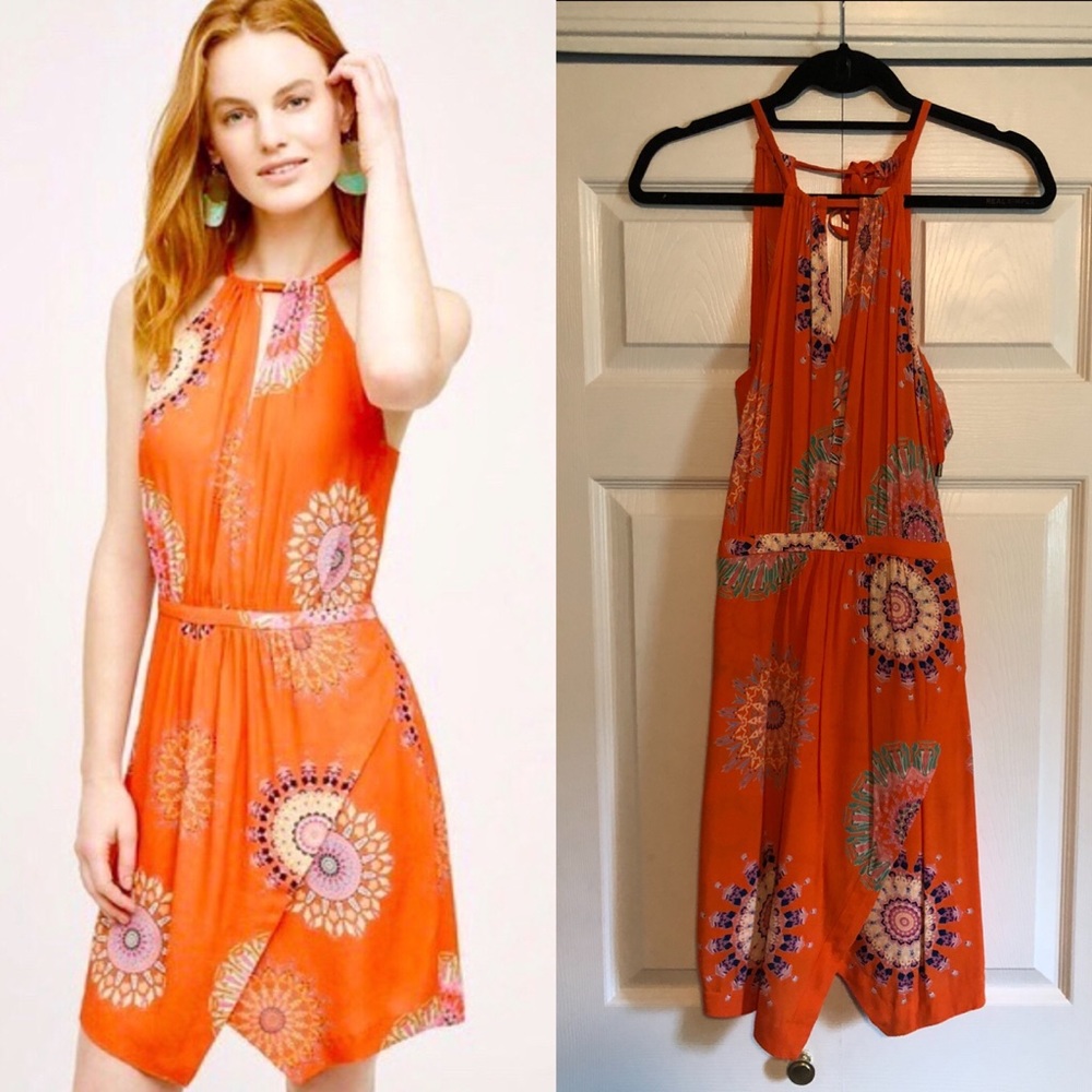 Floreat Livia Orange Anthropologie Dress